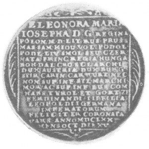 srebrny medal koronacyjny Eleonory Marii 1670, Aw: Scen...