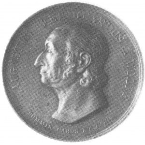 medal brązowy Augusta Wolffa 1840, Aw: Głowa w lewo i n...