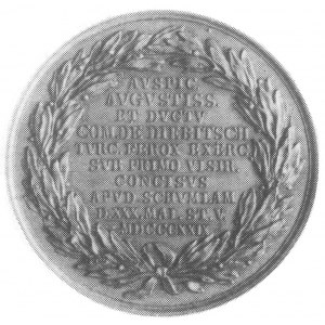 medal brązowy 1829, Aw: Głowa Mikołaja I i napis, sygn ...