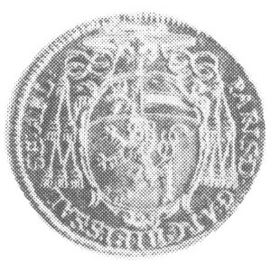 dukat 1650, Salzburg, Aw: Siedząca postać św. Rudberta ...