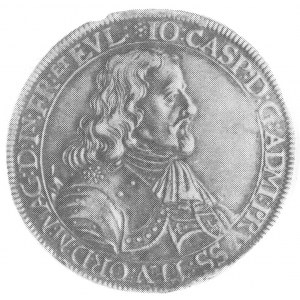 talar 1673, Aw: Popiersie Jana Kacpra i napis, Rw: Mado...