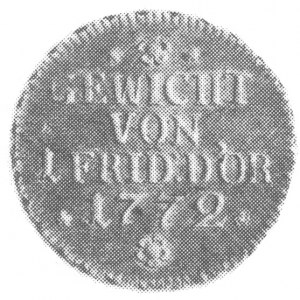 odważnik 1 friedrichs d’ora 1772, Aw: Orzeł w tarczy po...