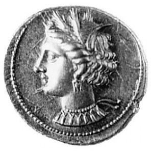 KARTAGINA 350-320 p.n.e., złoty stater, Aw: Głowa Tanit...