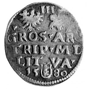 trojak 1580, Wilno, j.w., Kop. I. b., -RR-, H-Cz. 9424 ...