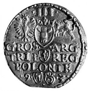 trojak 1593, Olkusz, j.w., Kop. II. 2., -RRR-, Wal. LVI...