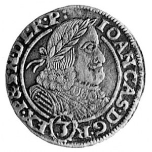 3 krajcary 1661, Opole, Aw: Popiersie i napis, Rw: Orze...