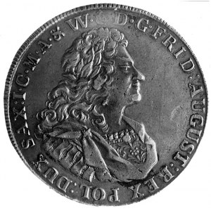 talar 1713, Drezno, Aw: Popiersie i napis, Rw: Tarcze h...