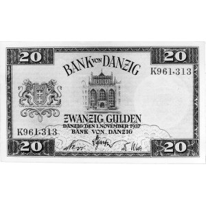 20 guldenów 01.11.1937, Kow. Gd. 46, P. 64, P-Rix. 634.
