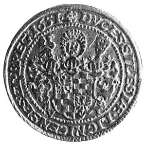 dukat 1651r. Legnica?, Aw: Popiersia trzech braci, Rw: ...