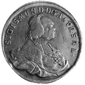 talar 1763, Aw: Popiersie i napis, Rw: Tarcze herbowe i...