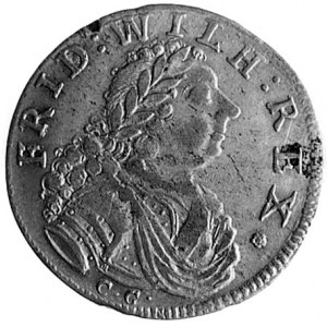 ort 1717, Królewiec, Aw: Popiersie i napis, Rw: Tarcza ...