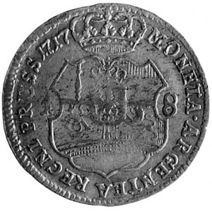 ort 1717, Królewiec, Aw: Popiersie i napis, Rw: Tarcza ...