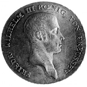 talar 1809, Berlin, Aw: Popiersie i napis, Rw: Napis w ...
