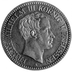 talar 1824, Berlin, Aw: Popiersie i napis, Rw: Tarcza h...