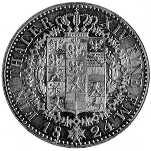 talar 1824, Berlin, Aw: Popiersie i napis, Rw: Tarcza h...