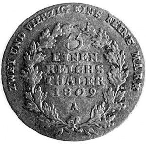 1/3 talara 1809, Berlin, Aw: Popiersie i napis, Rw: Nap...