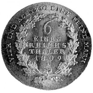 1/6 talara 1809, Berlin, Aw: Popiersie i napis, Rw: Nap...