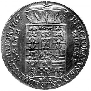 talar 1767, Lipsk, Aw: Popiersie i napis, Rw: Tarcza he...