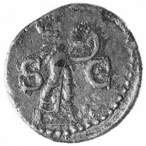 as, Aw: Popiersie w lewo i napis: I..VDIVS CAESAR AVG P...