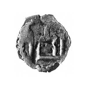 kopiejka (?) bita w latach 1401-1430, Aw: Włócznia, Rw:...