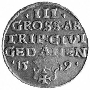 trojak 1539, Gdańsk, Aw: j.w., Rw: j.w., Kop.II.3, H-Cz...