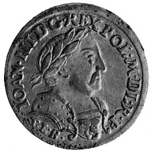 szóstak 1681, Kraków, Aw: Popiersie w zbroi i napis, Rw...