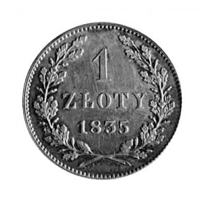 1 złoty 1835, Wiedeń, Aw: j.w., Rw: j.w., Plage 294