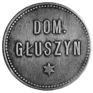 moneta zastępcza Dominium Głuszyn, Aw: Napis, Rw: Nomin...