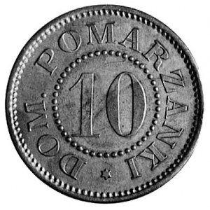 moneta zastępcza Dominium Pomarzanki, Aw: Napis, Rw: No...