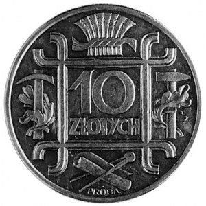 10 złotych 1934, Warszawa, Aw: Orzeł i napis, Rw: Nomin...