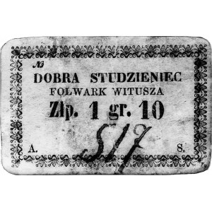 1 złoty 10 groszy - Banknot prywatny dla Dóbr Studzieni...