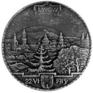 medal wybity w Wiedniu na pamiątkę oswobodzenia Lwowa s...