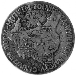 medal J. Aumillera poświęcony marszałkowi Piłsudskiemu ...
