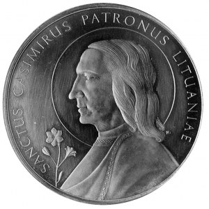 św. Kazimierz Jagiellończyk patron Litwy, Aw: Popiersie...