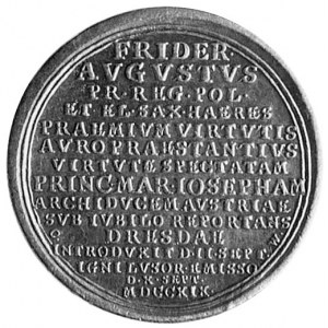 Saksonia 1719-Fryderyk August - medal zaślubinowy, Aw: ...