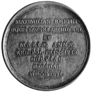 medal wybity z okazji zaślubin drugiej córki Augusta II...