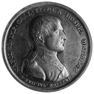 medal wybity z okazji pobytu Napoleona w Dreźnie 1807, ...