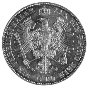 talar 1860, Berlin, Aw: Głowa i napis, Rw: Orzeł i napi...