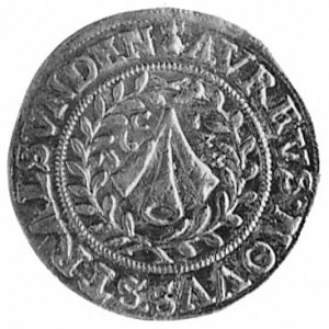 dukat 1644, Aw: Herb miasta i napis, Rw: Orzeł cesarski...