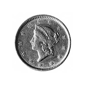 1 dolar 1853, Filadelfia, Aw: Głowa Wolności, Rw: Nomin...