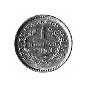 1 dolar 1853, Filadelfia, Aw: Głowa Wolności, Rw: Nomin...