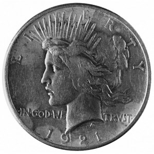 dolar 1921, Filadelfia, Aw: Głowa Wolności, Rw: Orzeł i...
