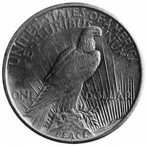 dolar 1921, Filadelfia, Aw: Głowa Wolności, Rw: Orzeł i...