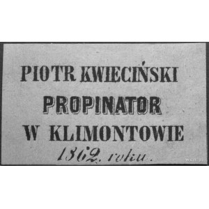 bon na 15 kopiejek 1862 wydany przez Piotra Kwiecińskie...