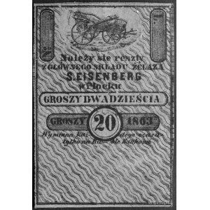 bon wartości 20 groszy 1863 wydany przez Główny Skład Ż...