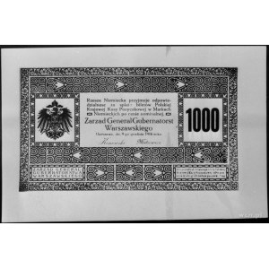 odbitka fotograficzna awersu projektu banknotu 1.000 ma...