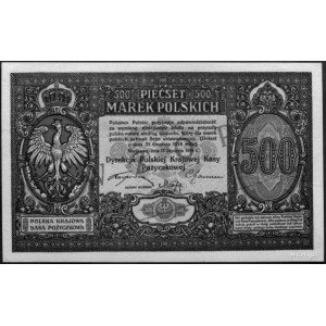 500 marek polskich 15.01.1919 nr 000000, czerwony nadru...