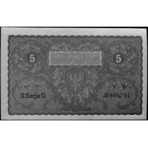 5 marek polskich 23.08.1919, a/ II Serja X No 670, 496,...
