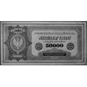 50.000 marek polskich 10.10.1922, a/ nr M 6605725, b/ n...
