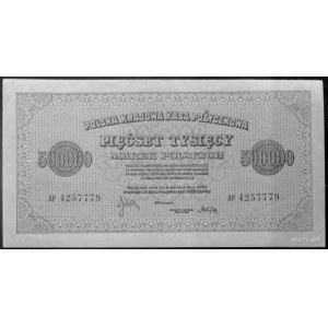500.000 marek polskich 30.08.1923, a/ nr F 9829935, b/ ...